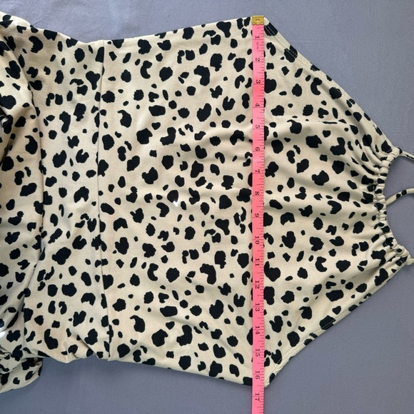 WAYF dress women medium halter bodycon backless animal print midi length brown - Picture 8 of 8